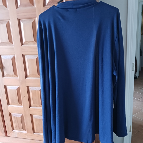 NWOT, Olivia Blu Navy Draped Cardigan Sweater - Picture 2 of 4